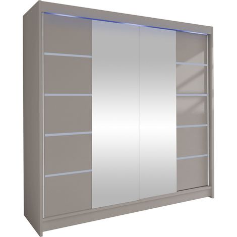 Armoire Closico Cavaris V, Cachemire, 215x180x58cm, Portes d'armoire: Coulissantes, Nombre d'étagères: 5, LED: Disponible (1/4)