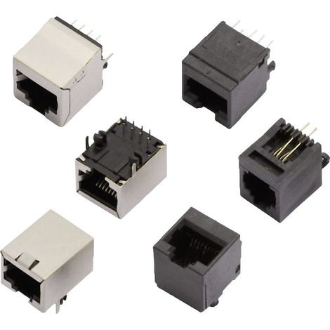 MH Connectors MHRJJ64NFRA RJ11-Einbaubuchse 2101-0100-14 Buchse, Einbau horizontal  Pole: 6P4C  Schw