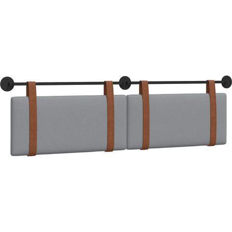 Hanging Headboard Light Grey Antique PU vidaXL