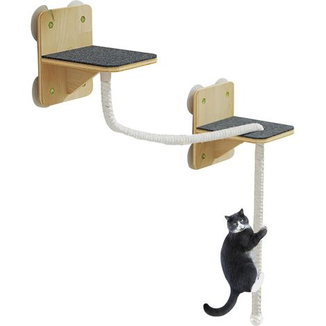 Étagères murales pour Chat Mur d'escalade D'Intérieur avec Griffoir (1/5)