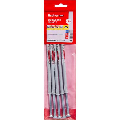 FISCHER Cheville rallongée DuoXpand Ø10x160 T avec vis à tête fraisée - sachet de 5 (1/3)