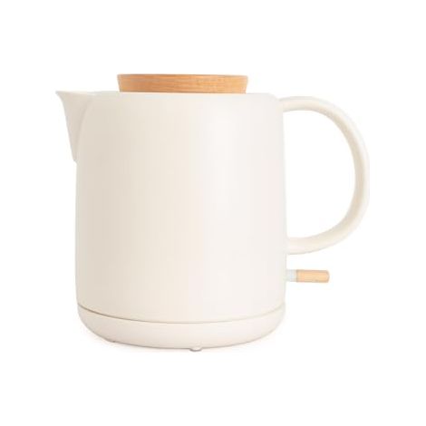 Bouilloire électrique céramique Blanc cassé/Corps en céramique, chauffe en 5 minutes, capacité de 1L, système d'arrêt automatique, 1200W (1/5)