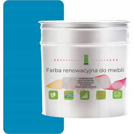 Peinture pour meubles de cuisine 5018 bleu semi-mat 2,5 L pour façades en bois 2 en 1 (1/5)
