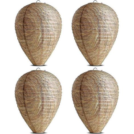 Leurre de nid de guêpes 4 pièces – En papier non toxique – Dissuasion efficace pour frelons et abeilles – Résistant aux intempéries (1/5)