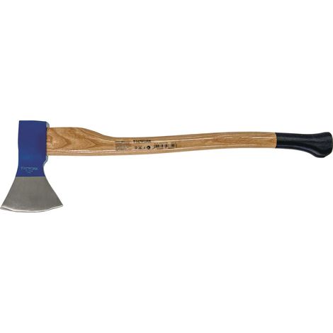 Hacha de madera forma renana 2000g forjada en acero con mango de fresno TECWERK (1/2)