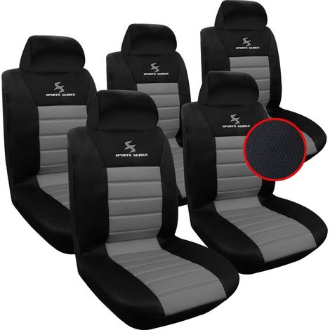 Woltu – Housse de siège auto universelle 5 pièces – 100% polyester respirant – Facile à installer et à entretenir – AS72555