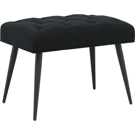 Banc avec capitonnage bouton Noir 60 x 40 x 45 cm Velours vidaXL (1/5)