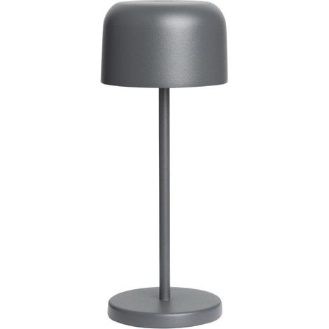 Lampe de table avec abat-jour rond Lucca grise 200mm - Ref HZ203 - Olympia (1/5)