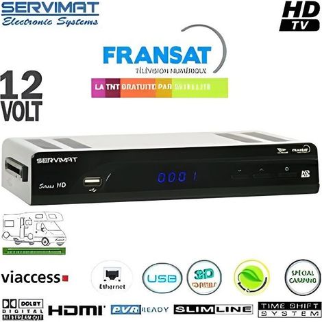 Récepteur TNT - SERVIMAT - SIRIUS III HD - Déport IR - HDMI offert - Noir (1/3)