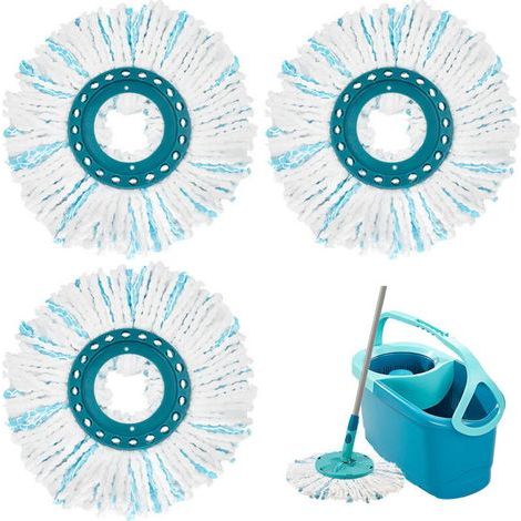 3 Pièces pour Leifheit Têtes de Rechange, Compatible pour Leifheit Clean Twist Disc Mop, Système à Fibres Balai pour Leifheit Serpillière Franges de Remplacement, pour Tous Types de Sols (1/4)