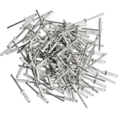 250 rivets trilobes etoiles eclateurs 4x20 mm tout alu - blancs (1/4)