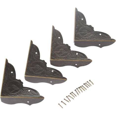 Protecteurs d'angle Protecteurs du coin Métal Déco Edge Coin Protector pour bijoux Coffre à vin Coffret cadeau Coque en bois-