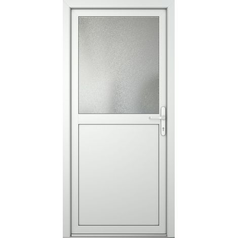 Meeth – Porte d'entrée PVC 80x200cm – Ouvrant extérieur – Panneau isolant sandwich 24mm – Cadre renforcé acier – Double vitrage 24mm (1/4)