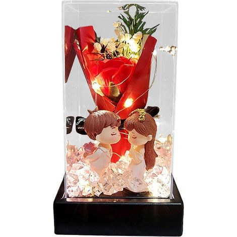 Fleur de savon stabilisée, cadeau pour couple, ornement, fleurs artificielles stabilisées (1/3)