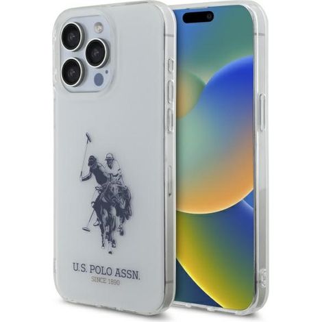Custodia bianca lucida con grande logo US Polo per iPhone 15 Pro Max (1/5)