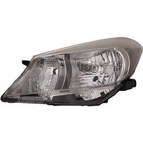 Phare avant gauche H4 fond noir Toyota Yaris 3 phase 1 2011-2014