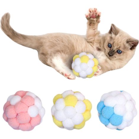 Palline di peluche a forma di gatto, 4,6 cm - 3 pezzi