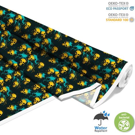 OUTDOOR DEKOSTOFFE OXFORD - Motiv der Schädel I DX4145