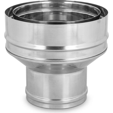 Maka Aumento Canna Fumaria Doppia Parete Aria Inox Inox Ø 80 a 100 mm (1/5)