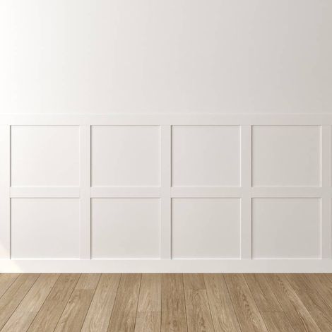 Kit de soubassement Vienne 3 x 4 moulures plates MDF 100 x 8 cm décoration intérieure (1/5)