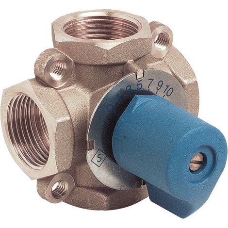 Vanne mélangeuse laiton 4 voies Kvs 8 - femelle 3/4" (20/27) - Somatherm