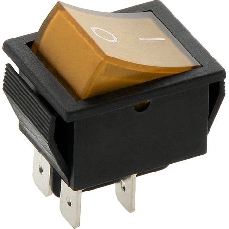 Interruptor grande iluminado de color amarillo, CA 230V 15A