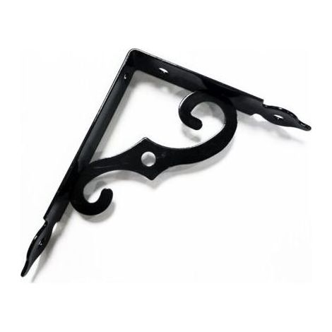 ALLIANDISEquerre Etagere Murale 2 Pièces Support Tablette Murale 190 x 140 mm Equerre Metal Fer Forgé Noir Equerre Fixation pour Decoration Murale, Étagère Murale, Etagere Cuisine (1/4)
