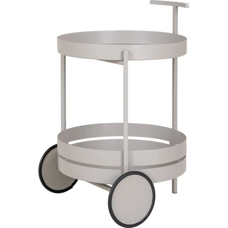 Chariot de bar 2 étagères en acier gris BEJA (1/5)