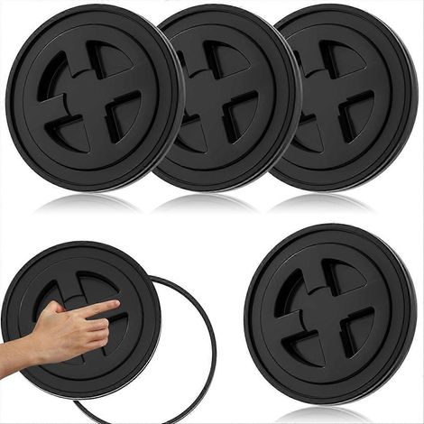 Lot de 4 pièces 5 gallon bucket couvercles, 12 pouces leak résistant plastique joint screw top airtight couvercles (1/5)