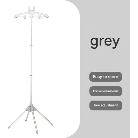 Support de Repassage Vertical Pliable Réglable – Porte-Vêtements Télescopique pour Défroisseur Vapeur et Repassage à Domicile 1 Pièce, Gris