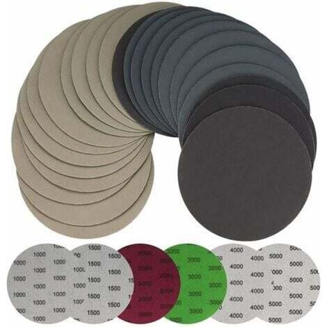 125 mm Körnung 1000/1500/2000/3000/4000/5000 Runde Schleifscheiben für Metall Holz 30 Stück Nass-Trocken-Schleifpapier Exzenterschleifer-Pads Schleifpapierblätter (1/4)