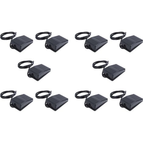 10X AC 250V 10A SPDT NO NC Antiderapant en Plastique Momentanee de L'Alimentation Pedale Commutateur Noir (1/5)