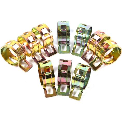 100 colliers ressorts pour durites carburant huile eau, 10 tailles, fixations rapides pour tuyaux souples (1/5)