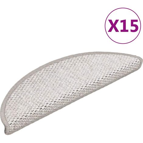Tapis d'escalier autocollants aspect sisal 15 pcs 56x17x3 cm vidaXL