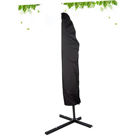 Housse de Parasol Noir en Tissu Oxford Légère et Ajustée (1/5)