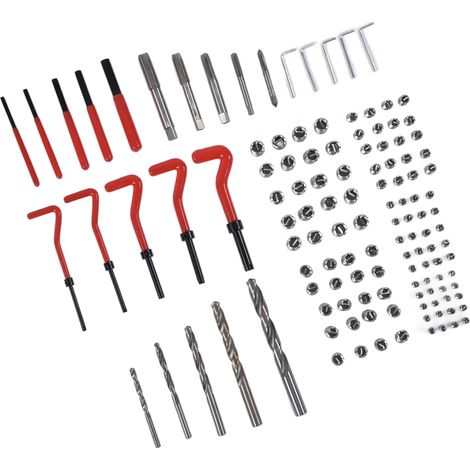 Kit de réparation de filetage 125 pièces, outil de taraudage, clé à molette, foret hélicoïdal, jeu M5 M6 M8 M10 M12 (1/5)