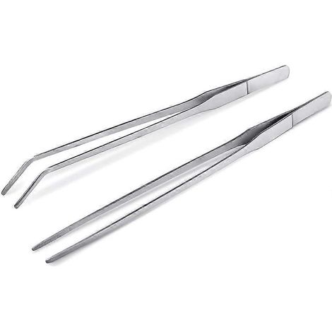 Lot de 2 pinces longues en acier inoxydable pour nourrir les reptiles, lézards, geckos, araignées et tarentules (1/4)