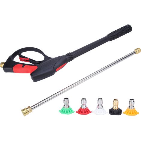 Hochdruckreiniger 1/2" BSP Unterlegscheibe Spritzpistole Staubwaschgerät mit 5 Düsen Maximal 4000 PSI (1/5)