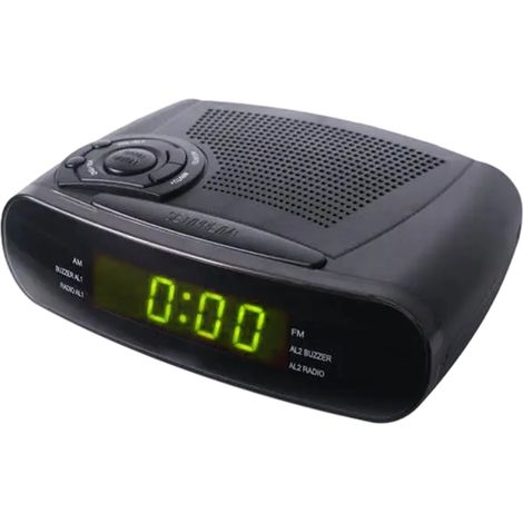 1 Réveil radio, commande horaire, radio AM FM, affichage LED, fonction snooze, chambre (1/5)