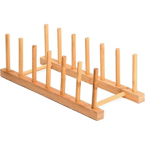 Support de rangement pour disques vinyles en bois, présentoir pour assiettes, bols, tasses, livres, couvercles, égouttoir, étagère de rangement (1/5)