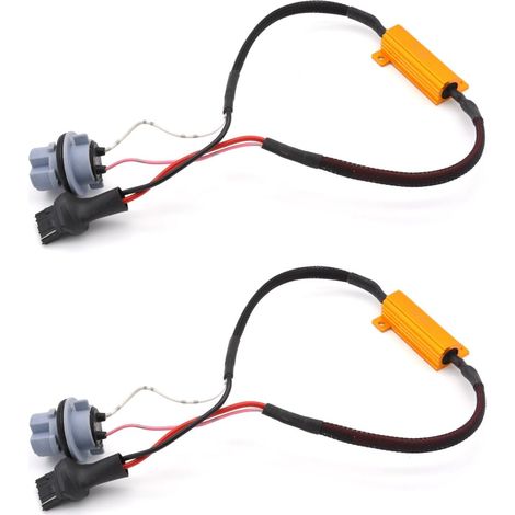 Lot de 2 résistances de charge LED 50 W 8 ohm 3156 3156 A 3456 \u2013 Ampoule LED rapide pour clignotant LED ou éclairage de plaque d'immatriculation