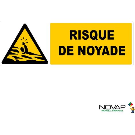 Panneau Risque de noyade - Rigide 450x150mm - 4060989