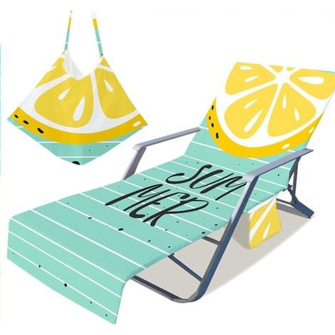 Serviette de plage, housse de chaise longue, serviette de bain de soleil - 210 x 75 cm (1 pièce) (1/2)