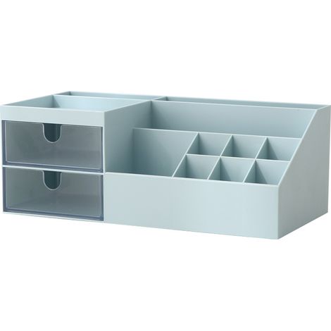 Organisateur De Maquillage Rangement Cosmétiques, Idéal pour Salle De Bain, Commode, Vanité Et Comptoir, Petite boîte de Rangement avec 6 Compartiments 24.5129.1CM bleu (1/2)