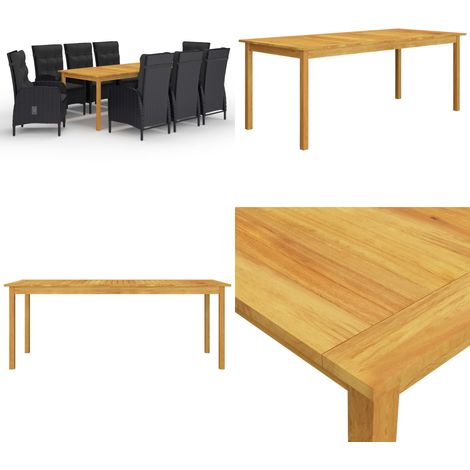 Ensemble à manger de jardin 9 pcs Noir - Ensemble Salon De Jardin - Mobilier De Jardin - Table De Jardin - Chaises De Jardin - Acacia Massif - Home & Living (1/5)