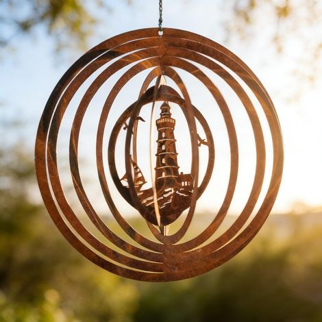 Spirale de jardin JeiibrZui - 24 cm - Design en métal 3D - Marron (1/5)