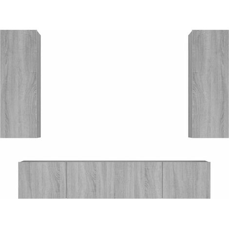 Maison Exclusive - Set di Mobili Porta TV 4 pz Grigio Sonoma in Legno Multistrato (1/5)