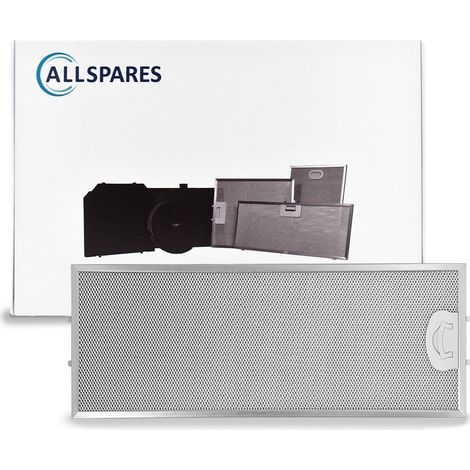 Filtro metálico AllSpares para campanas extractoras compatible con ATAG ETNA y Pelgrim 401468/89001193 (468x183x7mm) (1/2)