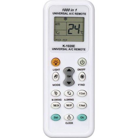 Control remoto universal para aire acondicionado LG, Gree, Midea, Toshiba, Haier, Daikin, Hitachi, Sharp, Panasonic, Samsung, Sanyo, Hisense, Fujitsu, Whirlpool y más de 1000 marcas. (1/5)