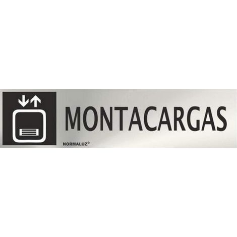 Cartel informativo montacargas (inox adhesivo 0.8mm) 5x20cm normaluz
